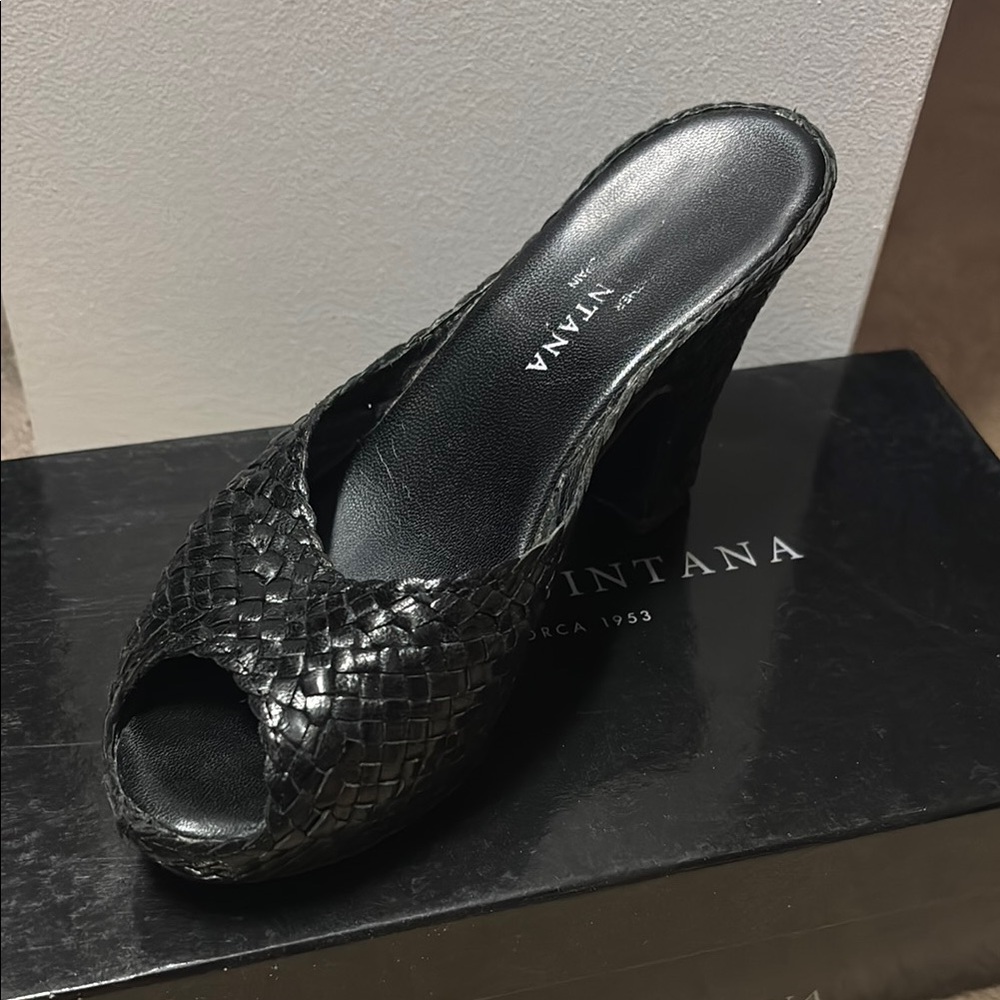 Pons Quintana Black Mules with Sleek Design